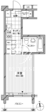 カスタリア麻布十番七面坂 212 間取り図