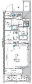 ディアレイシャス錦糸町 202 間取り図