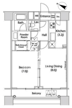 ファーストリアルタワー新宿 2307 間取り図