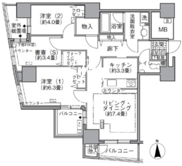 アクティ汐留 1509 間取り図