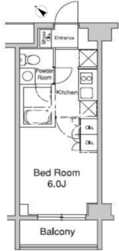 プラウドフラット目黒行人坂 202 間取り図