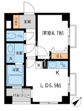 ルクレ初台 308 間取り図