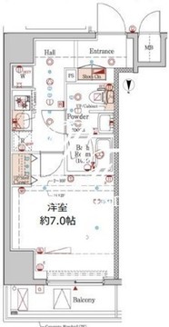 プレール・ドゥーク両国3 1101 間取り図