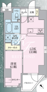 ニアレスタ巣鴨 601 間取り図