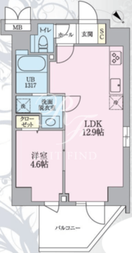 ニアレスタ巣鴨 1001 間取り図