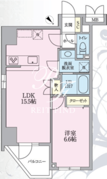 ニアレスタ巣鴨 702 間取り図