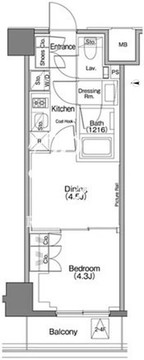 ザ・パークハビオSOHO祐天寺 402 間取り図