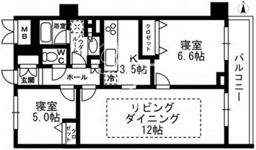 パークフラッツ学芸大学 406 間取り図