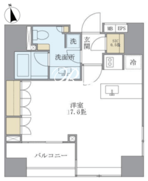 アパートメンツタワー麻布十番 304 間取り図