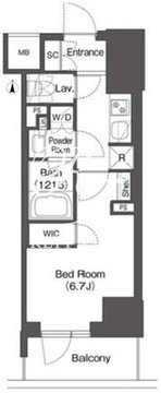 コンフォリア東新宿 510 間取り図
