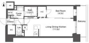 コンフォリア東新宿 1202 間取り図