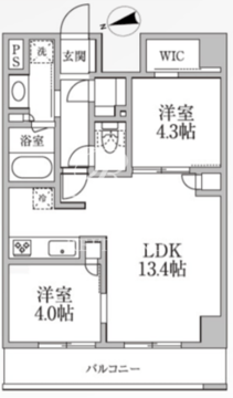 レジディア新御徒町2 1207 間取り図