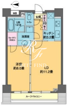 カスタリア高輪 812 間取り図