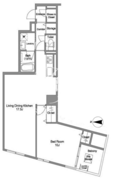 コンフォリア銀座イースト 1401 間取り図
