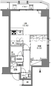 エスレジデンス新宿御苑 1501 間取り図
