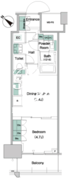 パークアクシス豊洲キャナル 1212 間取り図