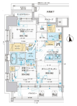 ディームス品川南大井 1405 間取り図