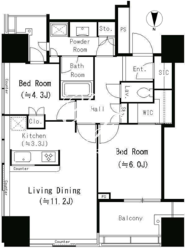 パークタワー錦糸町 1510 間取り図