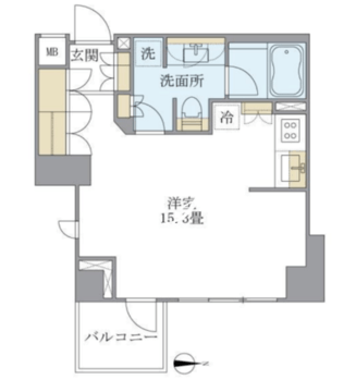 アパートメンツ白金三光坂 208 間取り図