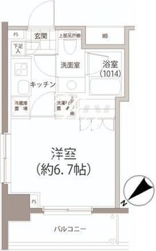 パークハビオ東向島 505 間取り図