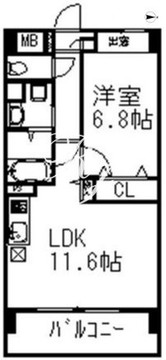プライムアーバン千駄木 404 間取り図