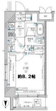 ディアレイシャス菊川 602 間取り図