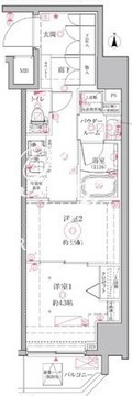 クレイシアIDZ江戸川橋 204 間取り図