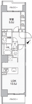 シーズンフラッツ武蔵小山 202 間取り図