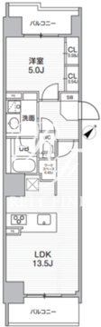 シーズンフラッツ武蔵小山 1102 間取り図
