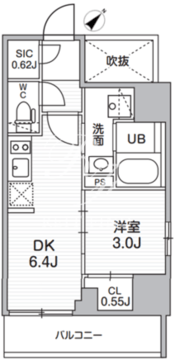 シーズンフラッツ武蔵小山 1303 間取り図