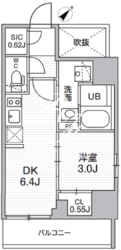 シーズンフラッツ武蔵小山 1203 間取り図