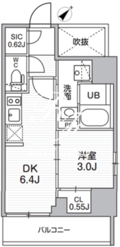 シーズンフラッツ武蔵小山 503 間取り図