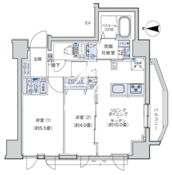 オーキッドレジデンス三ノ輪 1402 間取り図