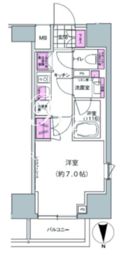 プレジリア東日本橋 1109 間取り図
