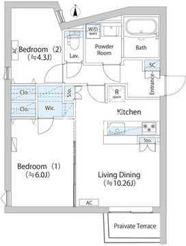 ラピス武蔵小山 101 間取り図