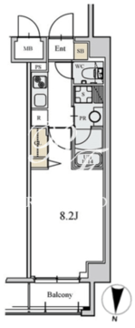 アスール菊川 201 間取り図