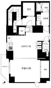 クリアルプレミア恵比寿 1001 間取り図