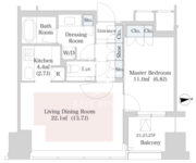 セントラルパークタワー・ラ・トゥール新宿 2523 間取り図