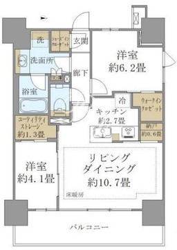 ブリリア四谷三丁目 805 間取り図