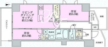 リビオ北品川リバーサイドテラス 401 間取り図