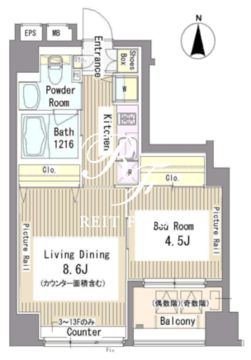 パークアクシス新御徒町 201 間取り図