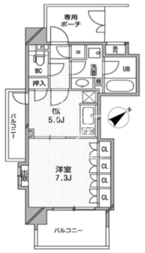 ライオンズシティ白金高輪 401 間取り図
