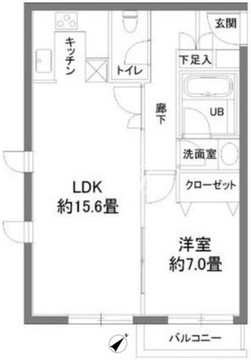 カスタリア西麻布霞町 202 間取り図