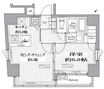 ブランシック白金台 401 間取り図