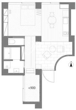 三組坂flat 2fA 間取り図