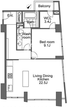 ウォーク赤坂 501 間取り図