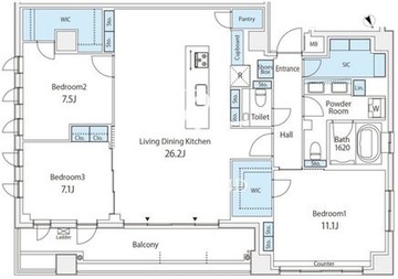 ブラウベルグ表参道 203 間取り図
