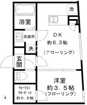 クリアル新宿山吹町 402 間取り図