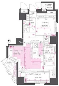 ズーム渋谷笹塚セカンド 1102 間取り図