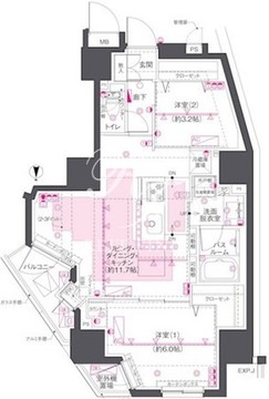 ズーム渋谷笹塚セカンド 302 間取り図